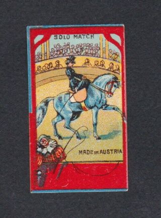 Ae Old Small Matchbox Label Austria Rrrr14 Circus Horse