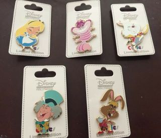 Disney Dsf Dssh Le 300 Alice In Wonderland Cheshire White Rabbit Cuties Pin Set