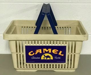 Vintage 1994 Camel Cigarettes Advertising Grocery Store Plastic Shopping Basket