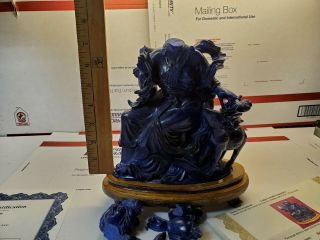 6 lbs Superior Quality Blue Lapis Lazuli hand carved broke rough material scrap 3