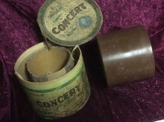 Edison Phonograph Concert Brown Wax Cylinder Record With Storage Cardboard Case