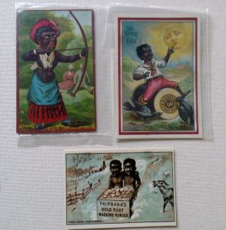 Vintage Black African Americana Images 3 Trading / Advertising Cards