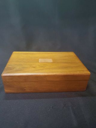 Vintage Decatur Industries,  Humidor Walnut,  Solid Wood Cigar Box