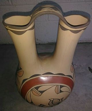 ZIA Pueblo Native American Pottery Large Polychrome Wedding Vase Ruby Panana 12