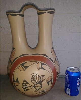 Zia Pueblo Native American Pottery Large Polychrome Wedding Vase Ruby Panana