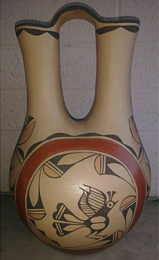 ZIA Pueblo Native American Pottery Large Polychrome Wedding Vase Ruby Panana 2