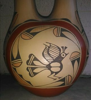 ZIA Pueblo Native American Pottery Large Polychrome Wedding Vase Ruby Panana 3