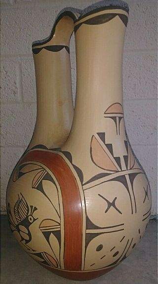 ZIA Pueblo Native American Pottery Large Polychrome Wedding Vase Ruby Panana 4