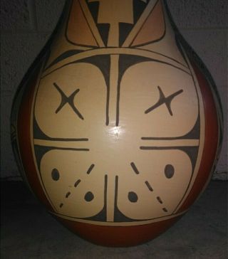 ZIA Pueblo Native American Pottery Large Polychrome Wedding Vase Ruby Panana 6