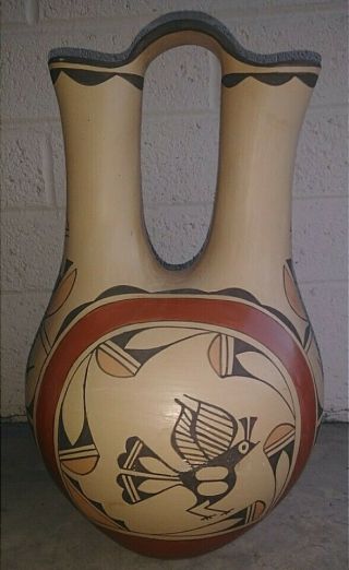 ZIA Pueblo Native American Pottery Large Polychrome Wedding Vase Ruby Panana 7