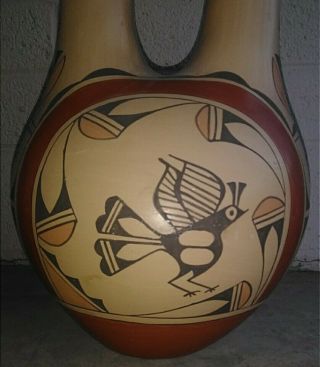 ZIA Pueblo Native American Pottery Large Polychrome Wedding Vase Ruby Panana 8
