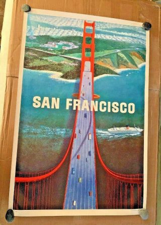 1964 VINTAGE SAN FRANCISCO TRAVEL POSTER GOLDEN GATE,  HOWARD KOSLOW 2