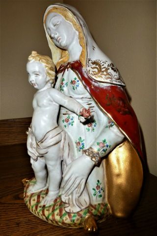 9 1/2 Inch Eugenio Pattarino Madonna And Child Religious Statue -