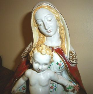 9 1/2 Inch EUGENIO PATTARINO Madonna and Child Religious Statue - 3