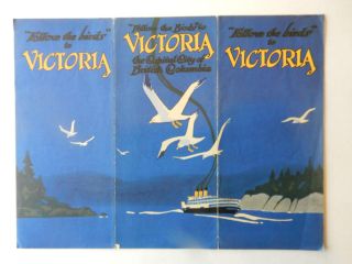 C 1920 British Columbia Travel Brochure Bc Canada Auto Ferries Map Fishing
