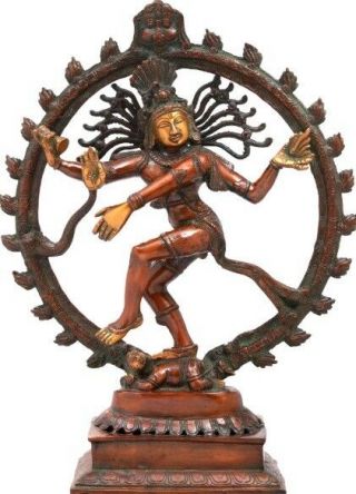 Master Art Shiva Nataraja Dancing Create World Statue 18 " Real Brass Nepal 6.  6 Kg