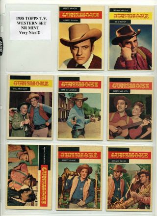 A Nrmint 1958 Topps Tv Western Set - All 71 Cards In Plastic Sheets