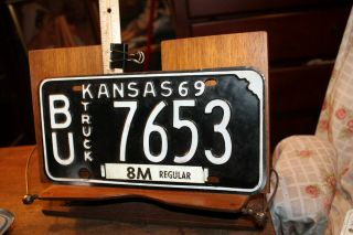 1969 Kansas License Plate Butler County Truck Bu 7653