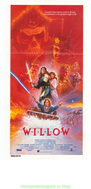 Willow Movie Poster 13.  5 X 26 Australian Daybill George Lucas Film 1988