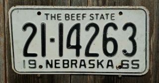 1965 Nebraska " Passenger " License Plate (scotts Bluff County)