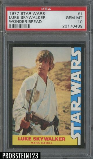 1977 Topps Star Wars Wonder Bread 1 Luke Skywalker Psa 10 Gem