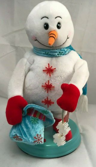 Rare Gemmy Mini Snowmiser Signing Animated Spinning Snowman 2007