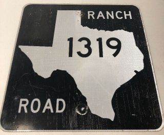 Authentic Retired Texas “ranch” Road 1319 Highway Sign Bastrop County