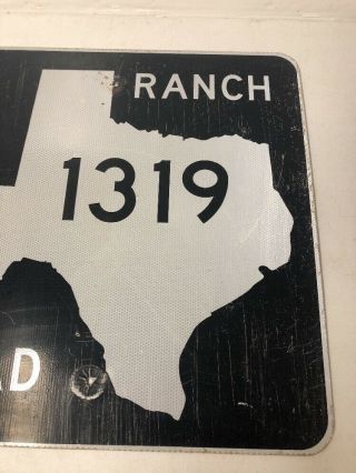 Authentic Retired Texas “Ranch” Road 1319 Highway Sign Bastrop County 4