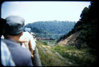 Railroad Slide View Ahead N&w 114 Steam 4 - 8 - 2 W Of Bluefield Wv 9/1/57