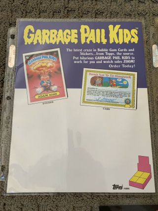 Garbage Pail Kids GPK Sell Sheet Dealer Ad Series 1 2 & 3 Os1 Os2 & Os3 RARE 2