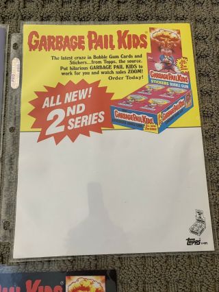 Garbage Pail Kids GPK Sell Sheet Dealer Ad Series 1 2 & 3 Os1 Os2 & Os3 RARE 3