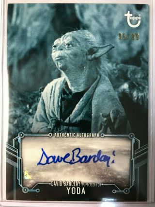 Yoda David Barclay Auto /99 Blue Hue Shift Star Wars Empire Strikes Back Topps