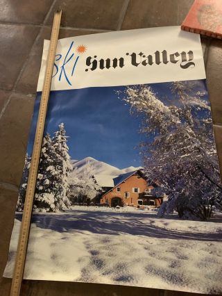 Vintage Ski Sun Valley Poster Cabin Snow Rare
