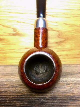 S.  Bang Tobacco Pipe,  Smooth Apple with Silver Accent Band,  Smoked (But Cleaned) 10