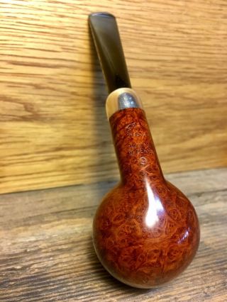 S.  Bang Tobacco Pipe,  Smooth Apple with Silver Accent Band,  Smoked (But Cleaned) 12