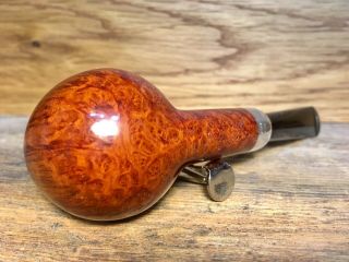 S.  Bang Tobacco Pipe,  Smooth Apple with Silver Accent Band,  Smoked (But Cleaned) 4