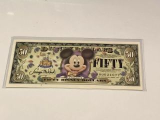Disney 50 Dollars,  2005 " D " Series 50th Anniversary,  Mickey Mouse Uncirculated