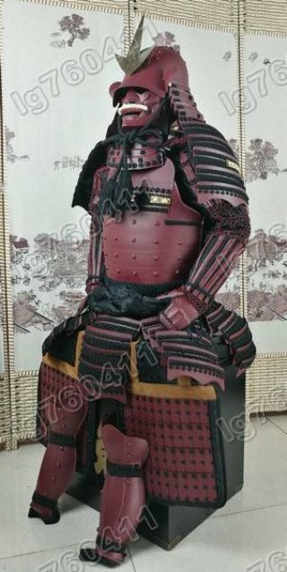 Iron & Silk Japanese Wearable Rüstung Samurai Armor Helmet Mask Suit Red O10
