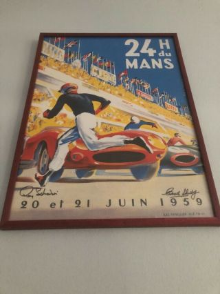 Carroll Shelby Roy Salvadori Signed 1959 24 Hour Le Mans Framed Print