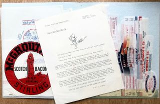 Orig 1957 Robinsons Bristol Folder Of Sausage And Bacon Label Printers Proofs,