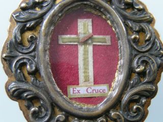 Antique Reliquary Relic True Cross D.  N.  J.  C.  From Our Lord Jesus 2