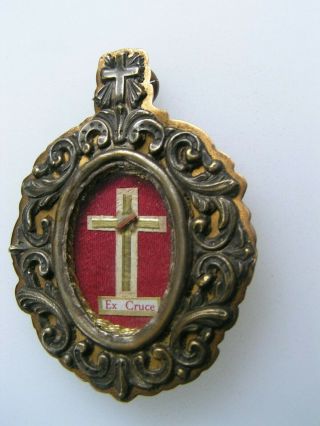 Antique Reliquary Relic True Cross D.  N.  J.  C.  From Our Lord Jesus 3