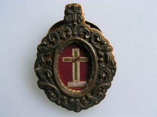Antique Reliquary Relic True Cross D.  N.  J.  C.  From Our Lord Jesus 9