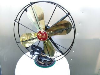 Fully Restored Antiques 12 " Diehi Oscillate Fan.  Brass Blade And Steel Cage.