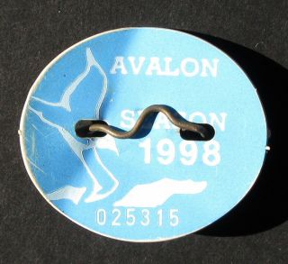 1998 Avalon Nj Seasonal Beach Tag / Badge
