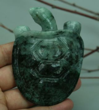 Cert ' d Untreated Green Nature A jadeite Jade Statue Sculpture tortoise z74071H 2