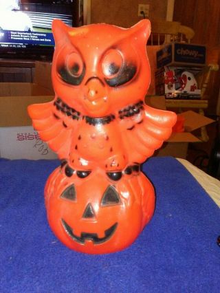 Vintage Blown Mold How Owl Was A Jack - O 