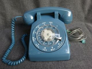 Vintage Dark Blue Western Electric 500 Rotary Telephone Vg