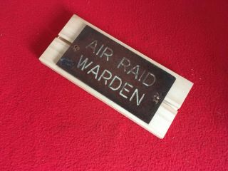 Very Rare 1940 " Battle Of Britain " - Air Raid Warden - Office Sign In Great Shape