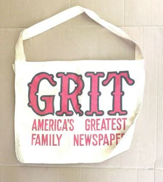 Grit - " Americas Family Newspaper " Canvas Delivery Bag
